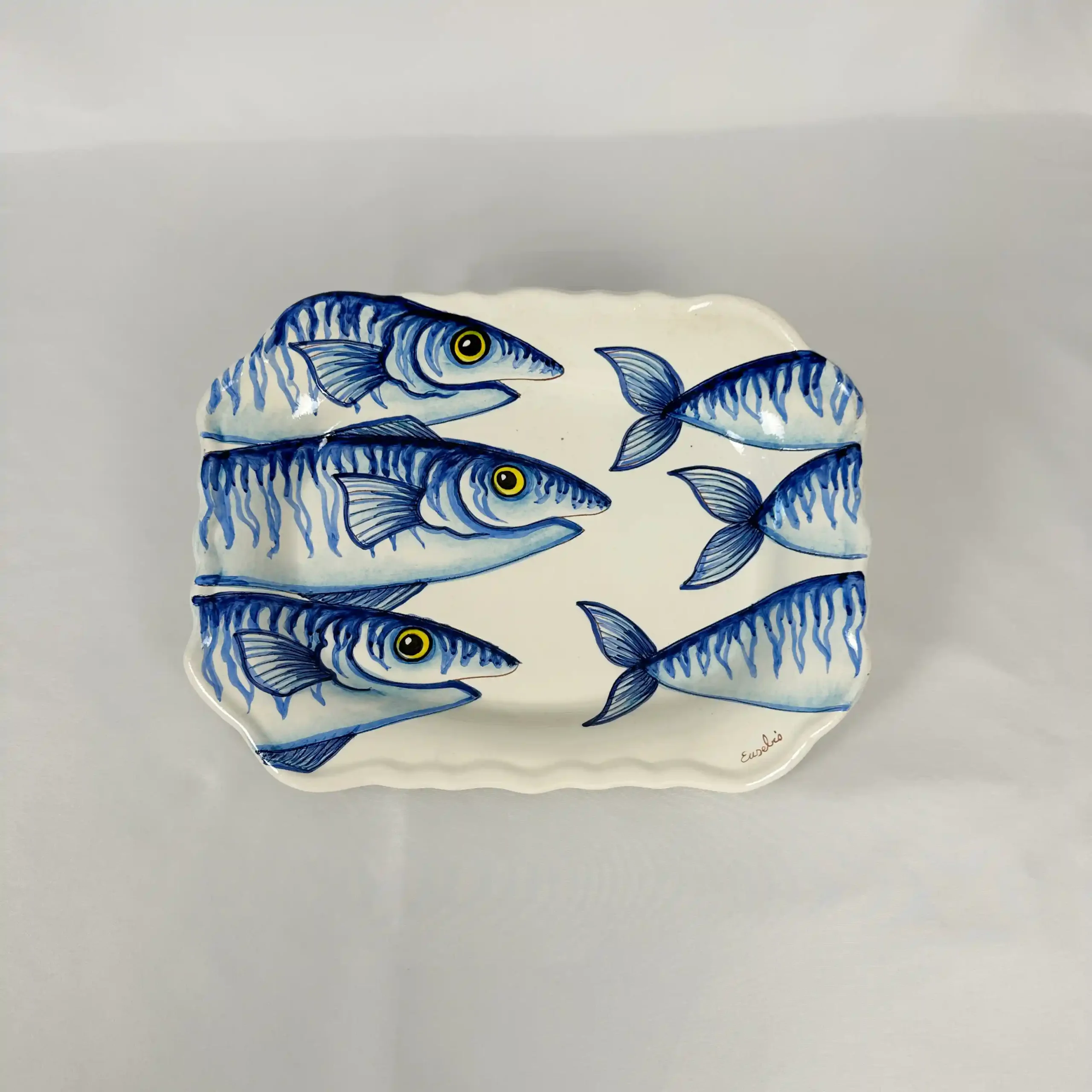 Bandeja de la serie Caballas, pintada a mano