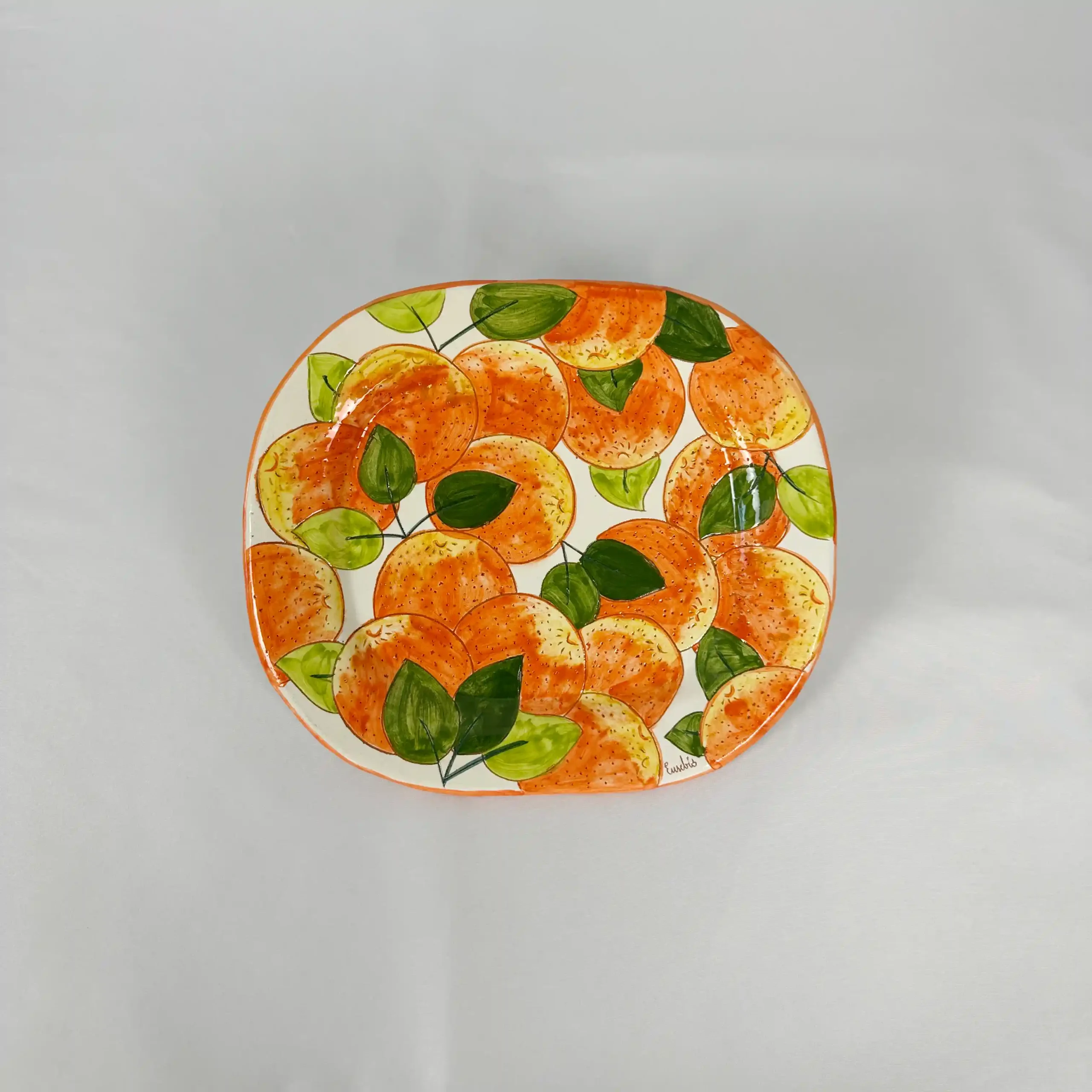 Bandeja Rectangular de la serie Naranjas, pintada a mano