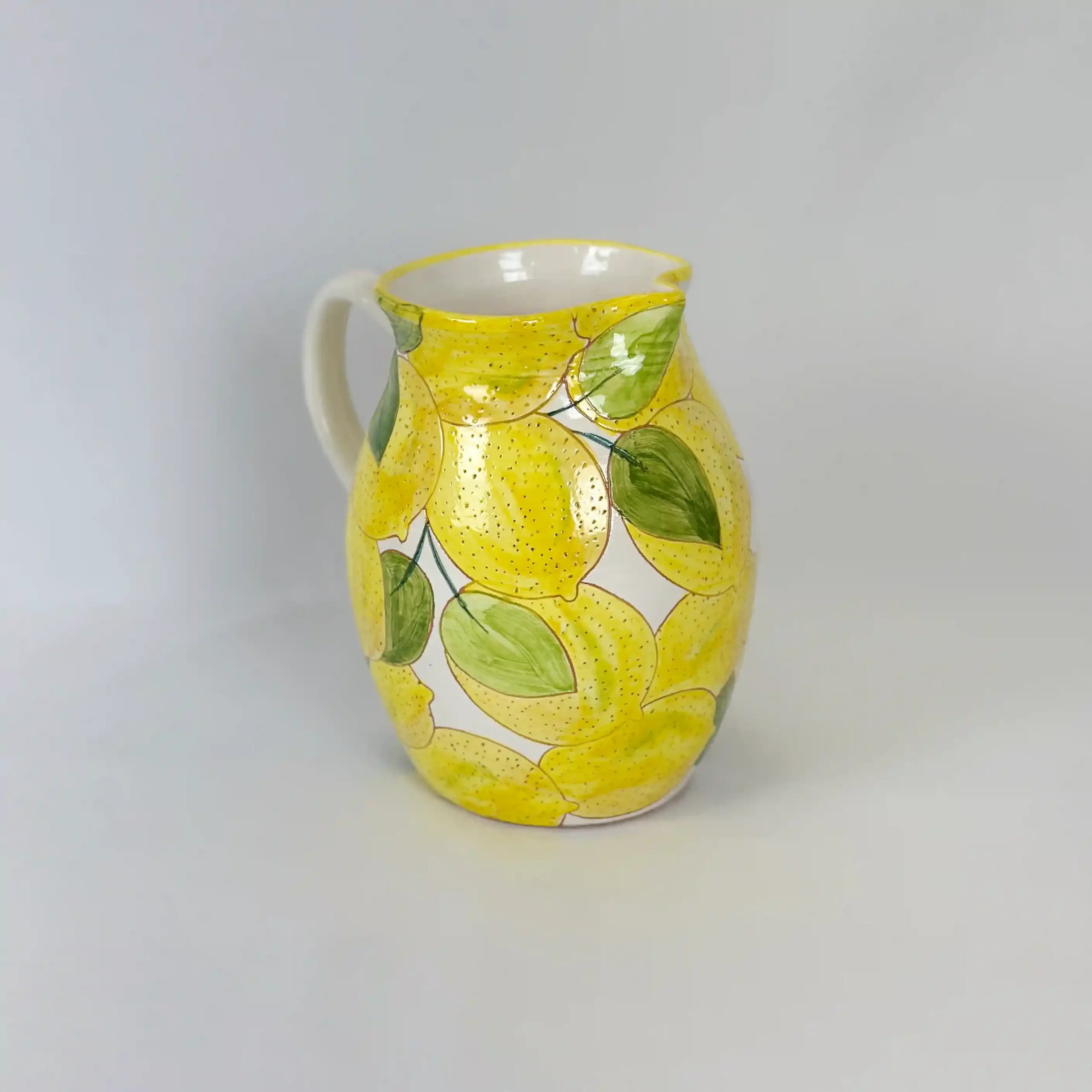 Jarra Bola de la serie Limones, pintada a mano