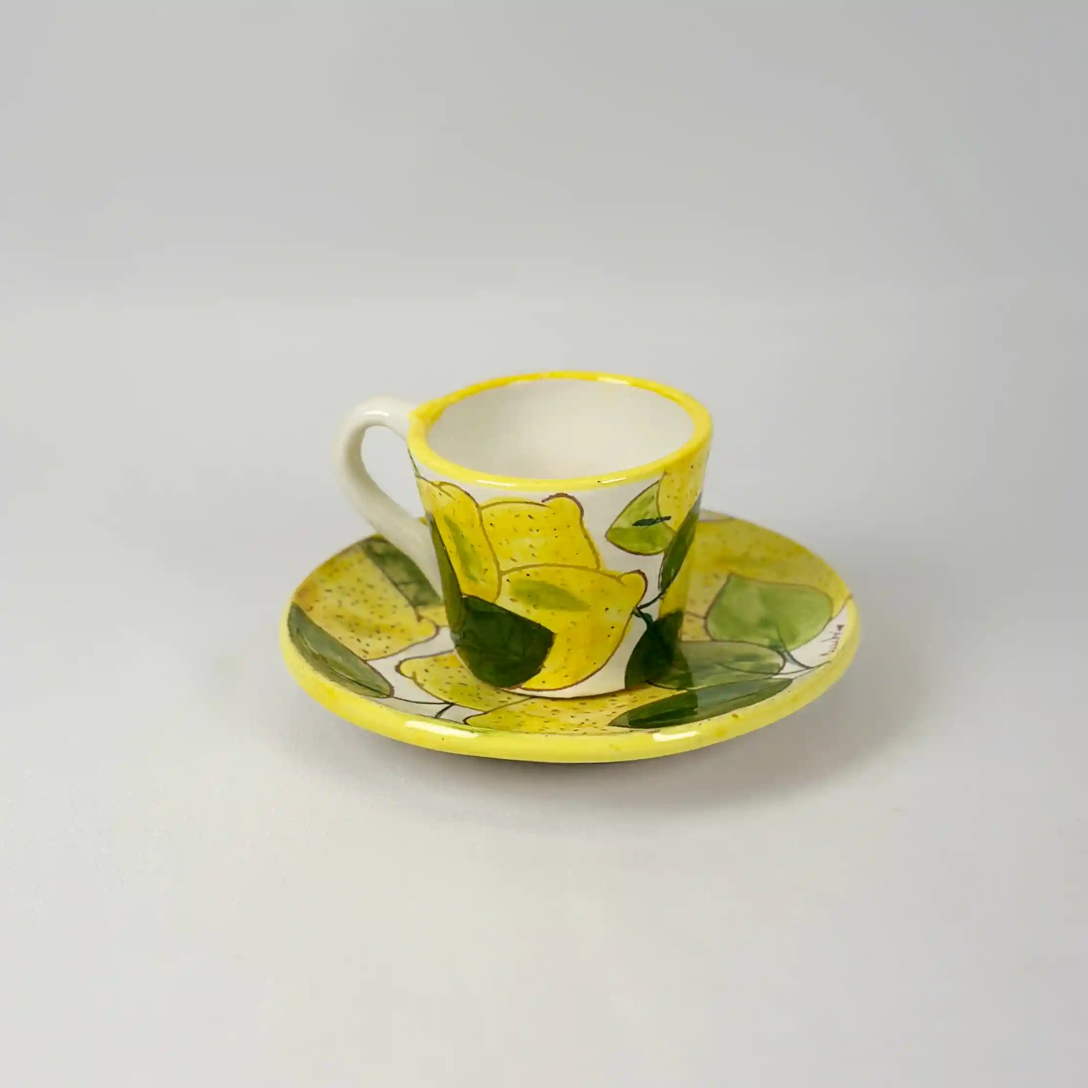 Juego de Café de la serie Limones, pintada a mano
