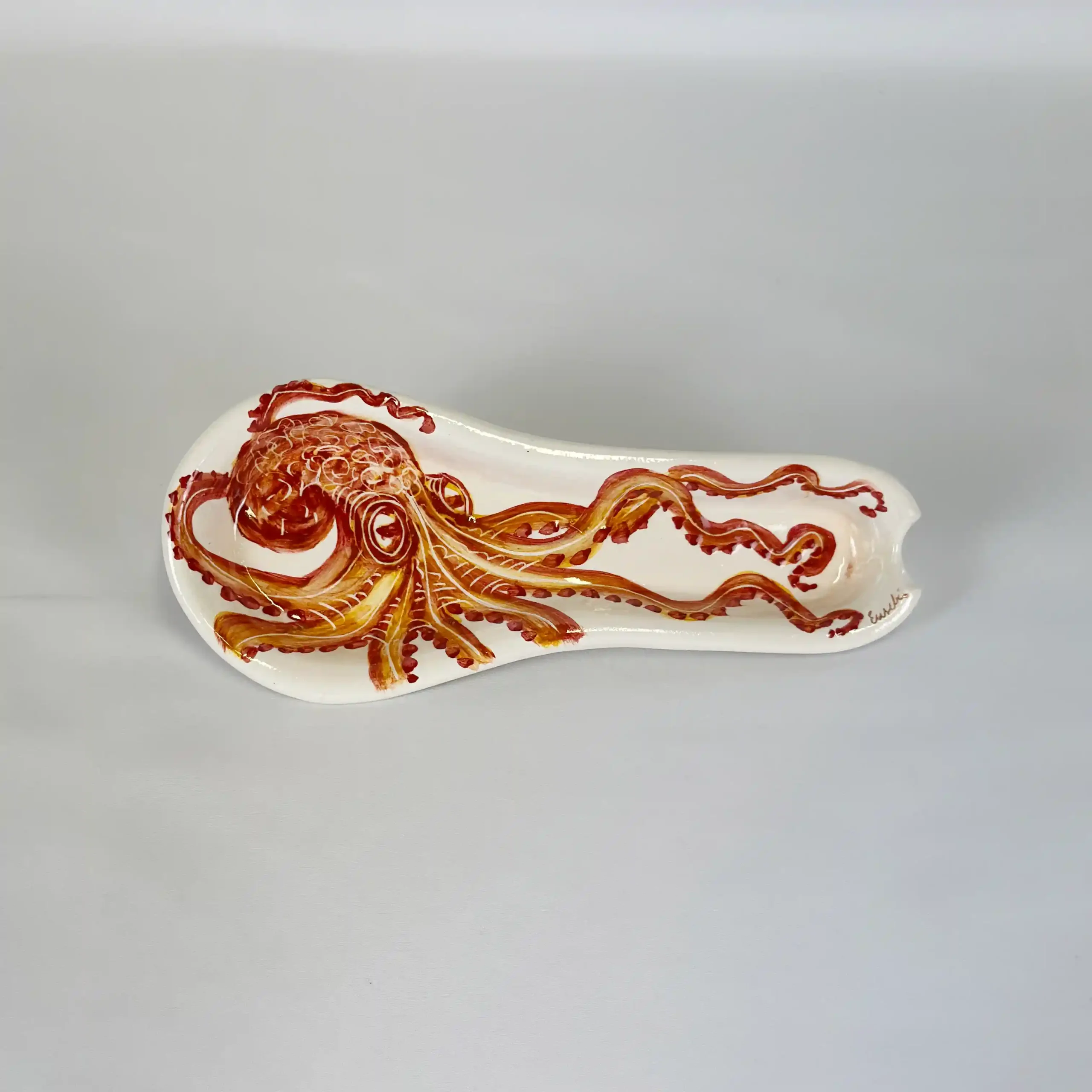 Posacucharas de la serie Pulpo, pintada a mano